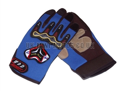 Motorbike Gloves Blue - Adult and Kids Motorbike Gloves - Motorcross Gloves - Blue Motorcycle Gloves - Trials Gloves