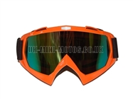 Helmet Goggles Orange - Adult Helmet Goggles Orange - Motorcycle Goggles Orange - Motorbike Goggles - Motorcross Helmet Goggles Orange