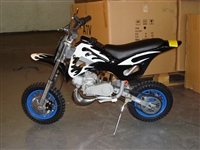 Midi Moto - Midi Dirt Bike - black / white flames Midimoto